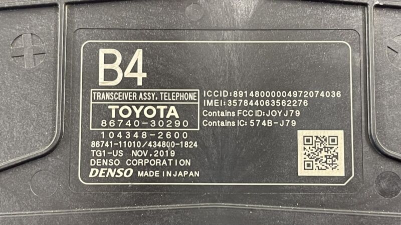 86740-30290 / 86740 30290 / 8674030290 16-20 LEXUS GS F TELEMATICS TELEPHONE TRANSCEIVER MODULE 86740-30290 OEM