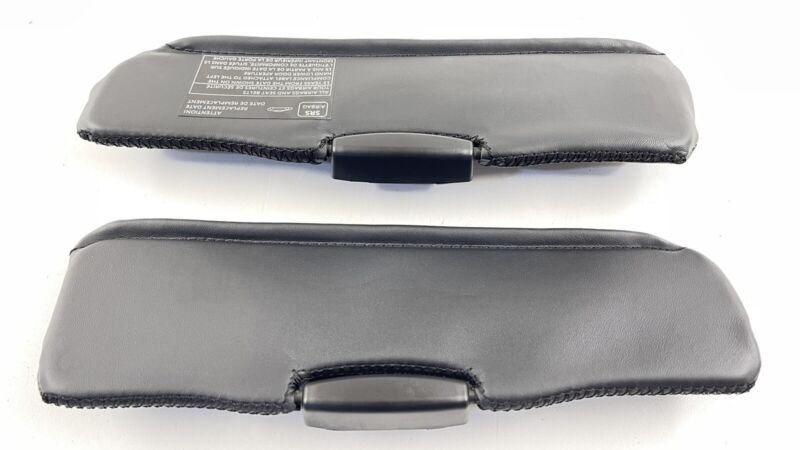 15-17 MCLAREN 650S SUNVISOR SUN VISOR SHADE PAIR LEATHER BLACK OEM