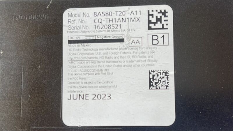 8A580-T20-A11 / 8A580 T20 A11 / 8A580T20A11 2024 ACURA INTEGRA TYPE S RADIO AUDIO TUNER CONTROL MODULE 8A580-T20-A11 OEM