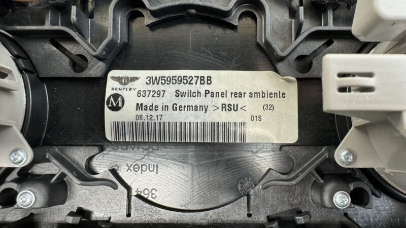 3W5 868 069 / 3W5868069 13-18 BENTLEY FLYING SPUR REAR OVERHEAD CONSOLE DOME LIGHT CONTROL PANEL OEM