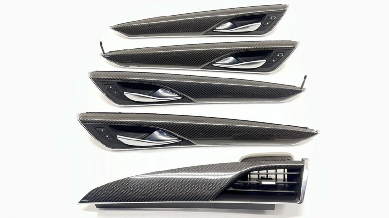 84523935 22-24 CADILLAC CT5 V BLACKWING CARBON FIBER DOOR PANEL & DASH TRIM SET OEM