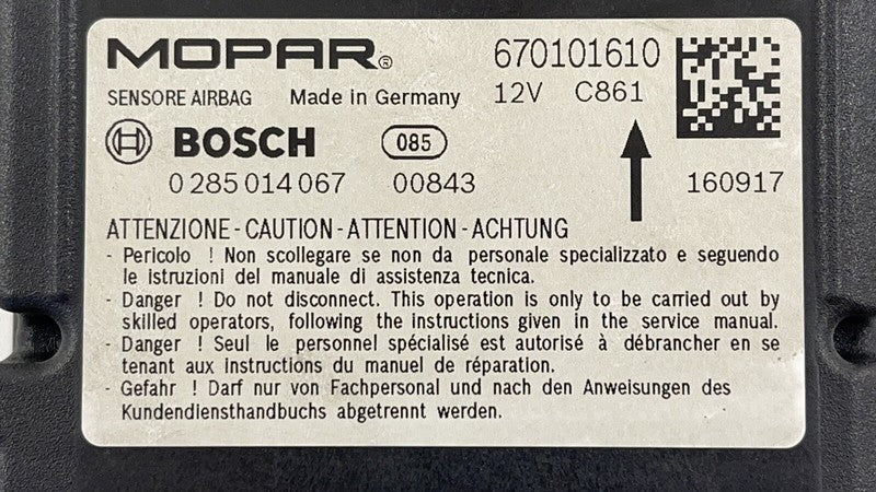 670101610 17-20 MASERATI GHIBLI AIRBAG AIR BAG SRS RESTRAINT MODULE 670101610 OEM