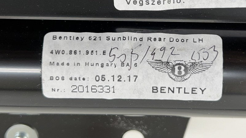 4W0.861.951.E / 4W0 861 951 E / 4W0861951E 13-18 BENTLEY FLYING SPUR LEFT REAR DOOR WINDOW SUN SHADE PRIVACY BLIND OEM