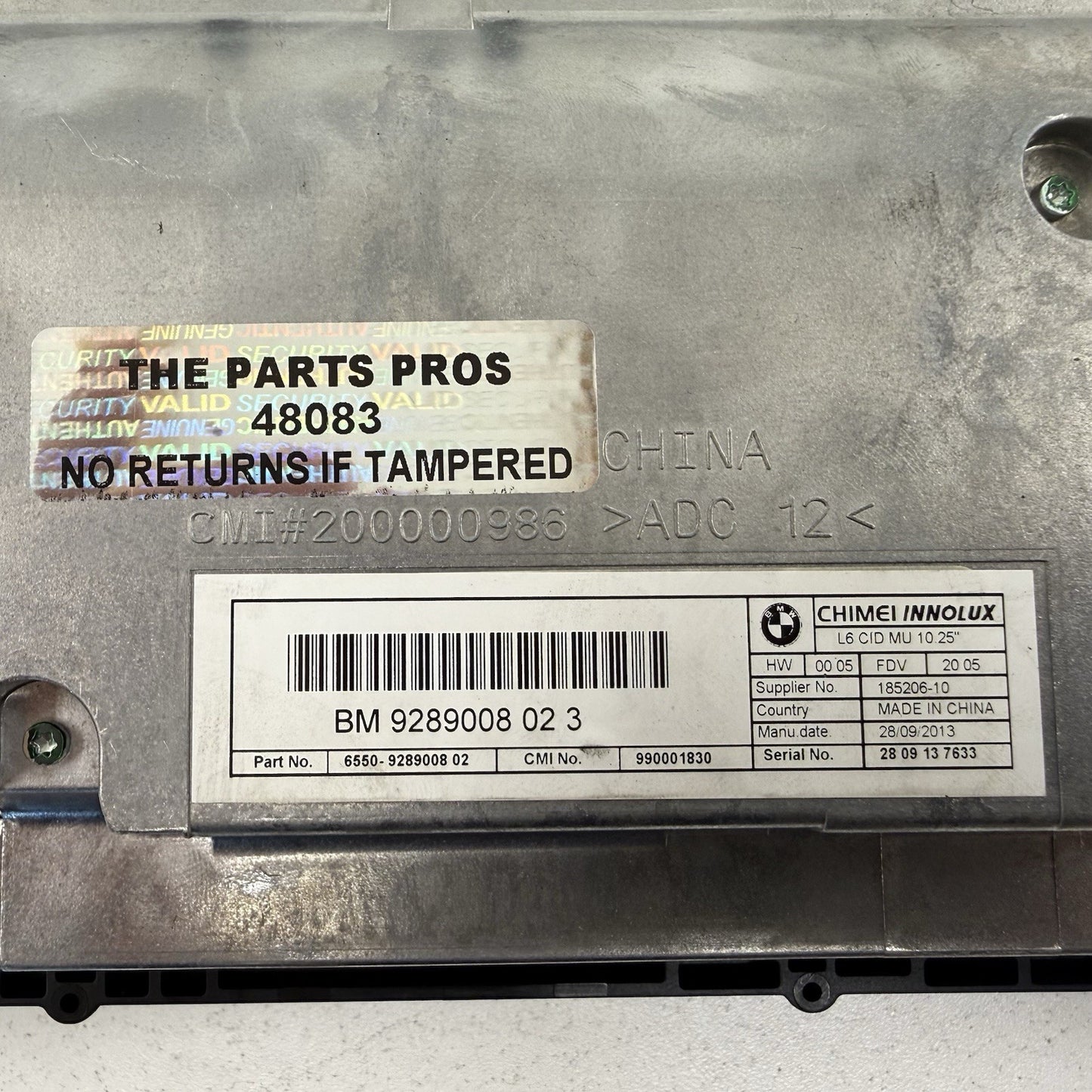 14-16 BMW M5 528 535 550 F10 Center Information Display CID 10.25 â Screen OEM