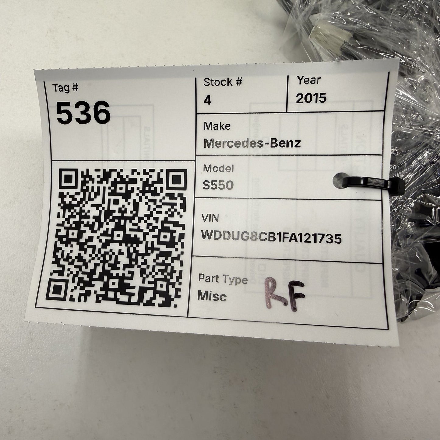 2014-2017 Mercedes S550 W222 Right Front ABS Wheel Speed Brake Wear Sensor Set
