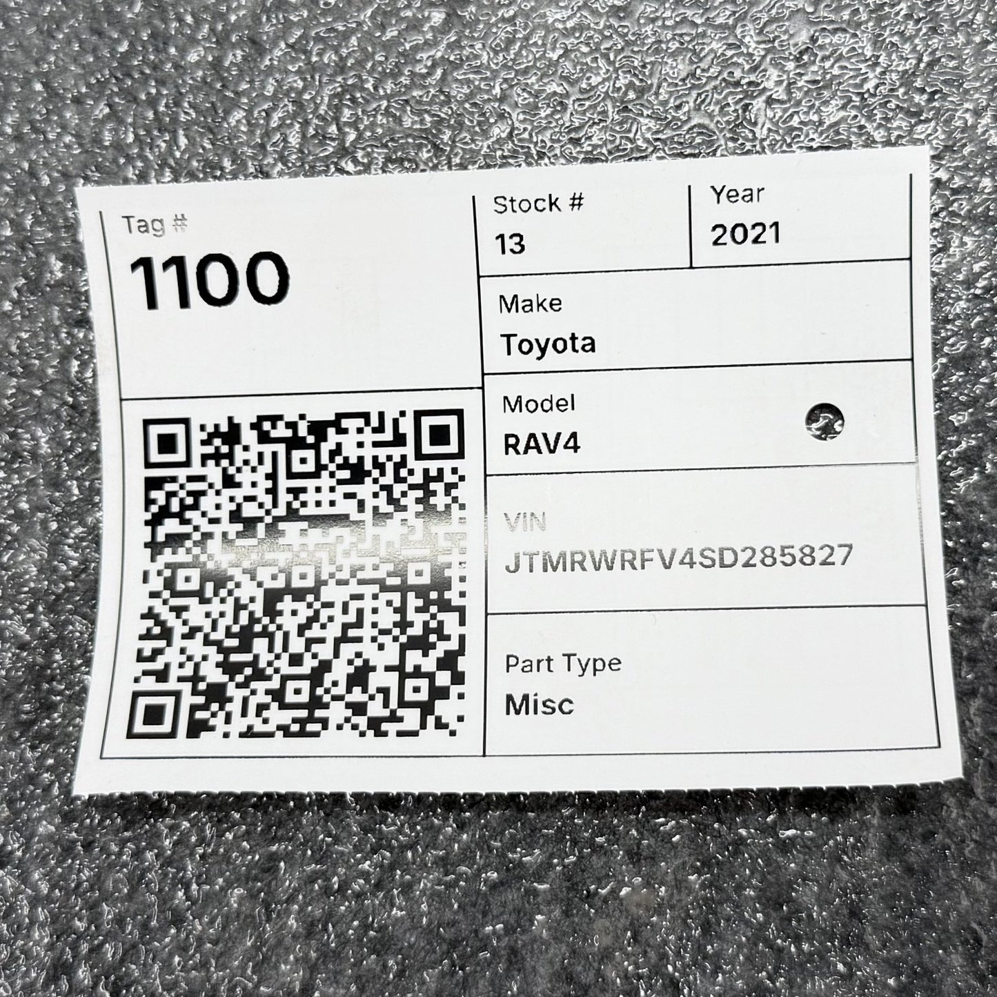 2019-2025 Toyota RAV4 Interior Body Floor Carpet 58510-42D00-C1 OEM