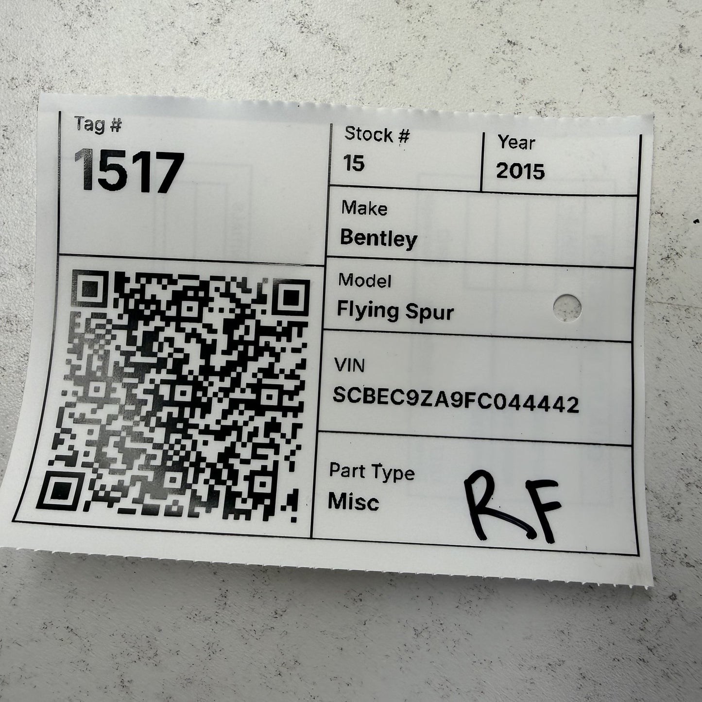 14-18 Bentley Flying Spur Right Front Suspension Ride Height Level Sensor OEM
