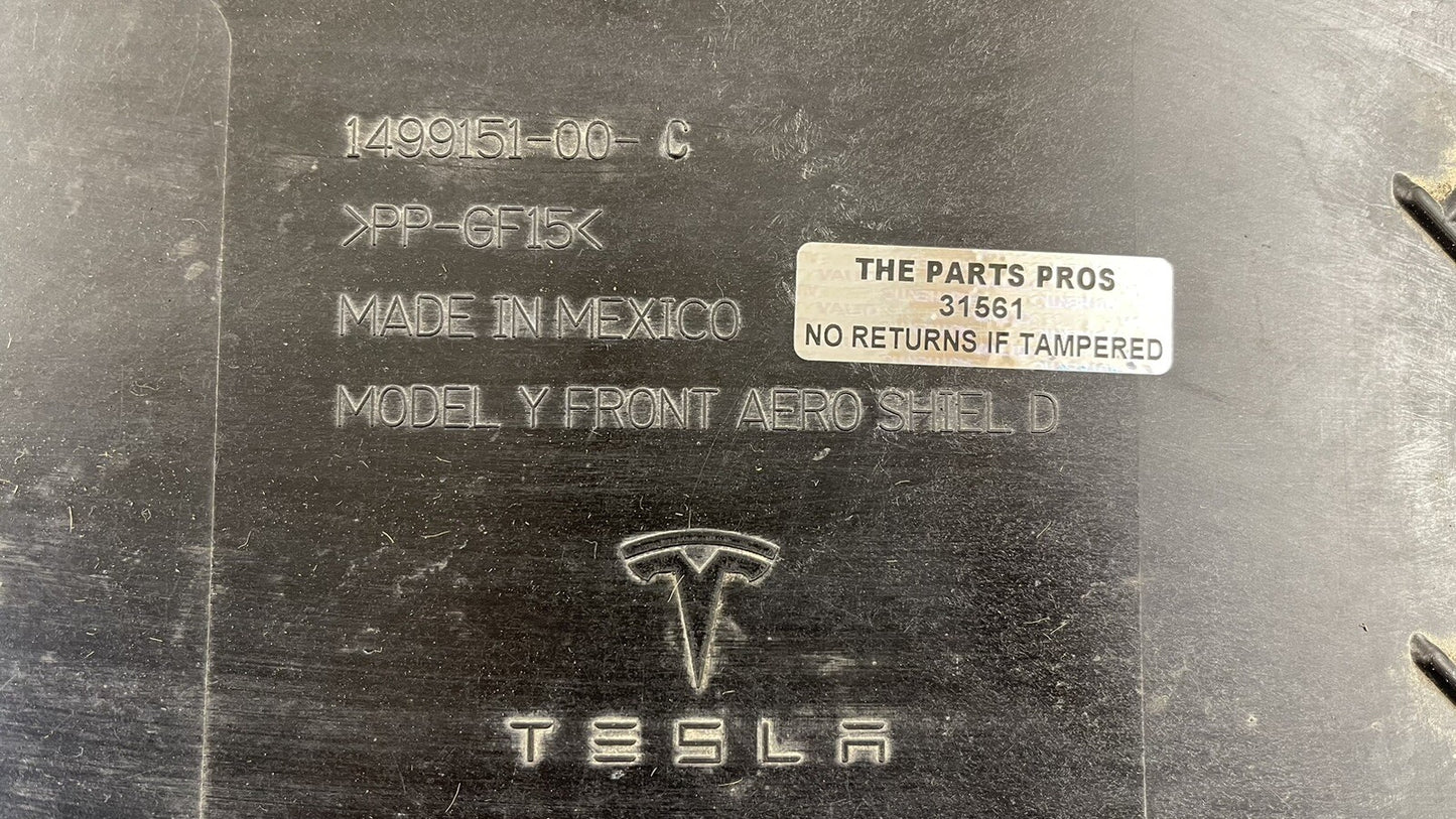 20-23 TESLA MODEL Y FRONT UNDERBODY AERO LINER SPLASH GUARD SHIELD PLATE OEM