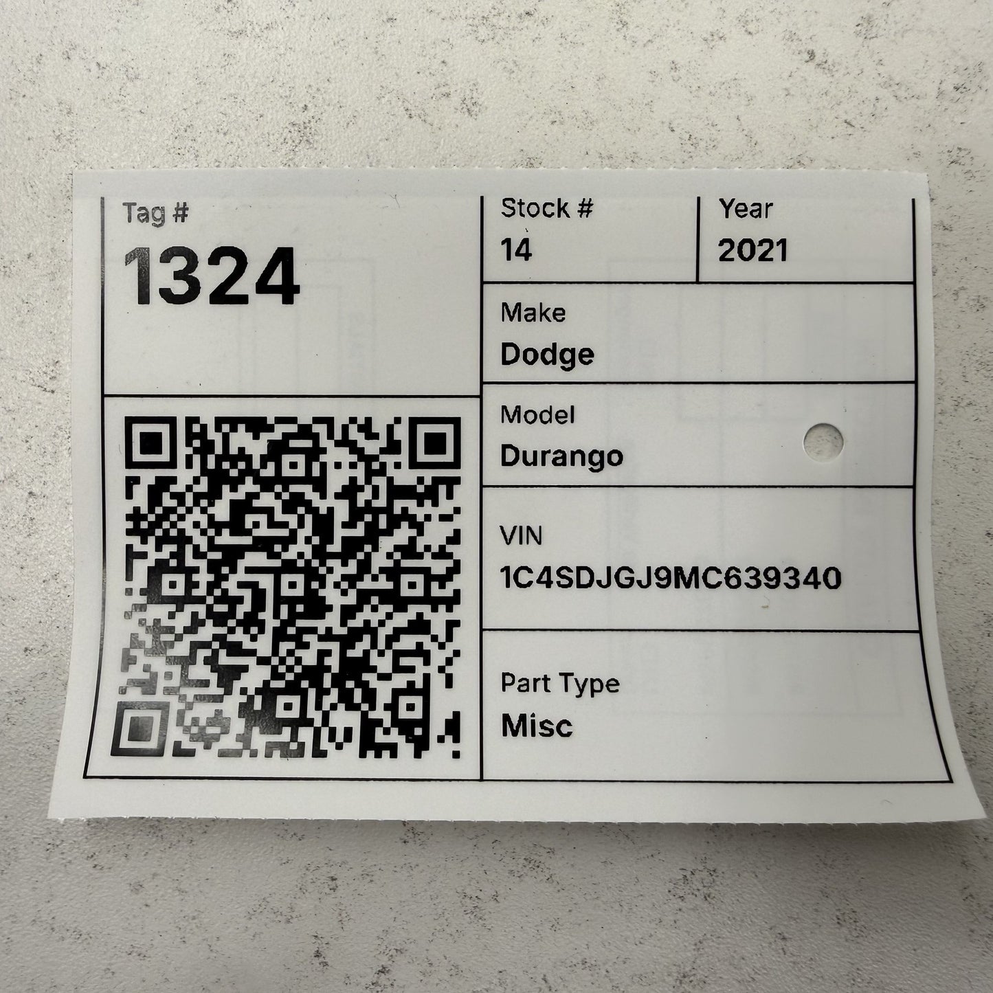 2011-2021 Dodge Durango Fuel Evap Vapor Charcoal Emission Canister OEM