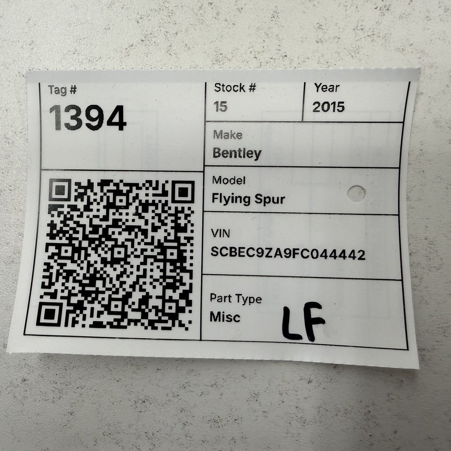 2014-2018 Bentley Flying Spur Driver Left Front Door Lock Latch Actuator OEM