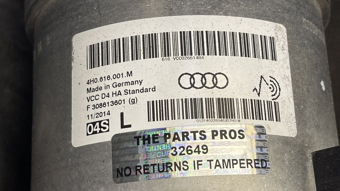 11-18 AUDI A8 S8 DRIVER LEFT REAR AIR SHOCK STRUT SUSPENSION 4H0616001M OEM