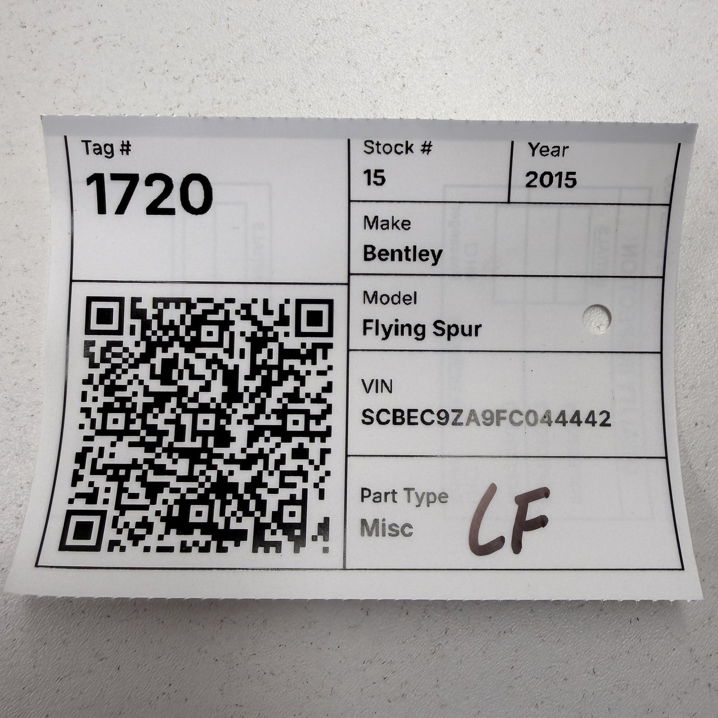 2014-2018 Bentley Flying Spur Driver Left Front Lower Seat Track Rail Frame OEM