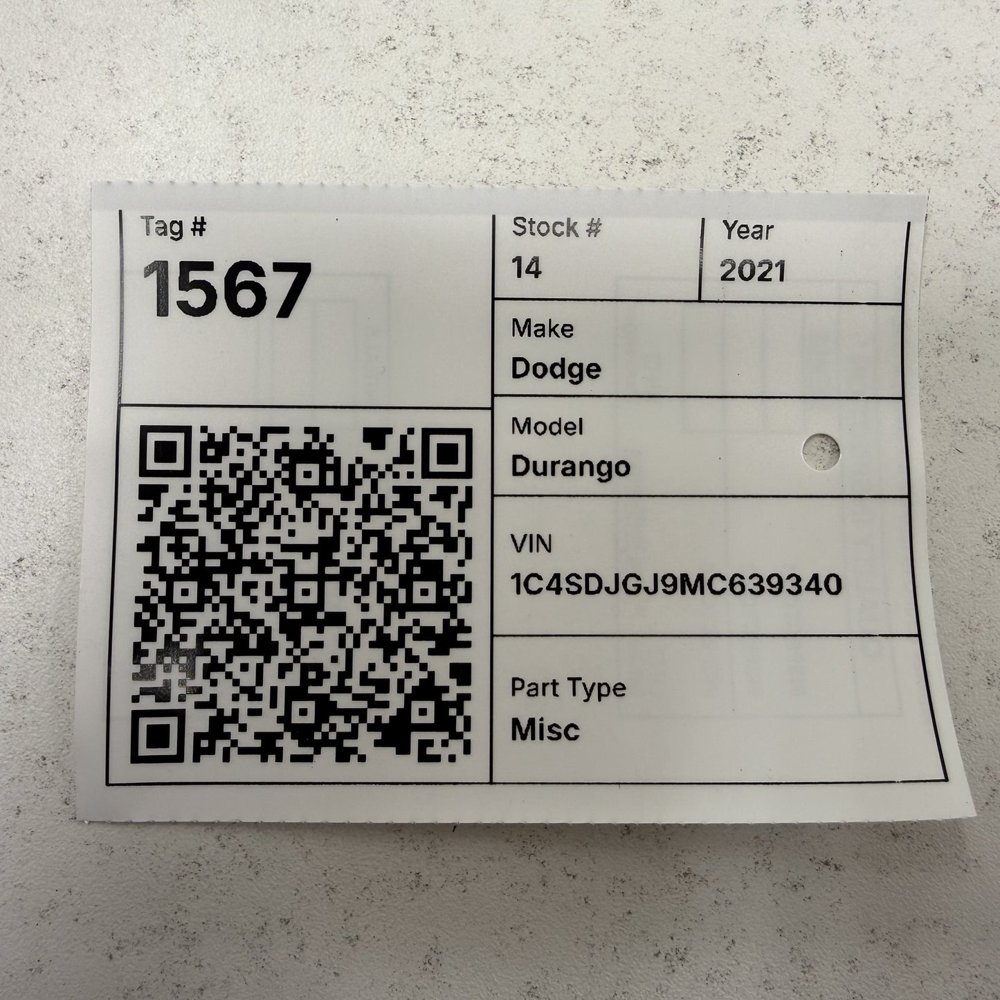 2021 Dodge Durango Keyless Entry Receiver Hub RF Control Module 68509804AB OEM