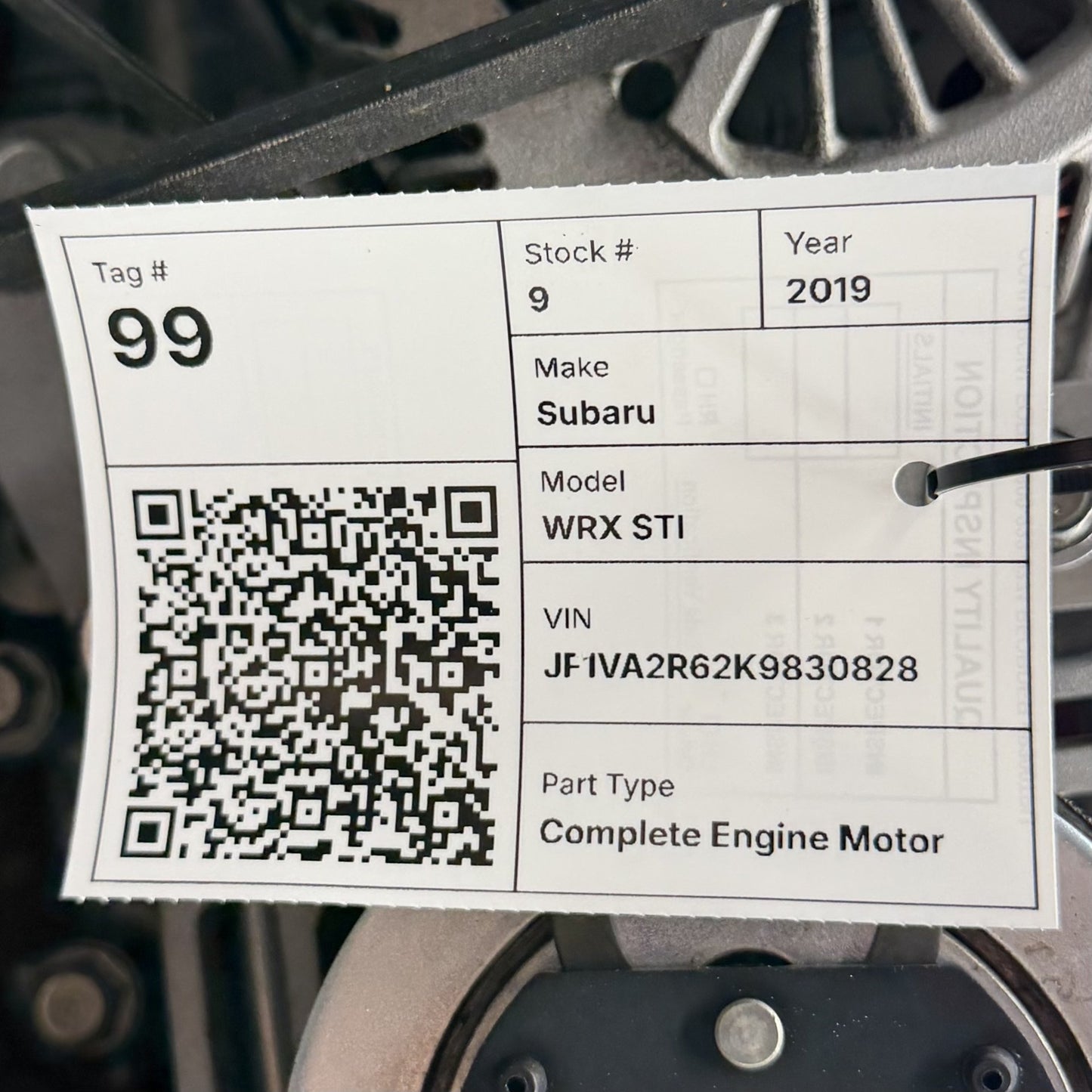 2019-2020 Subaru WRX STI EJ257 2.5L Complete Engine Motor W/ Turbo 43K OEM