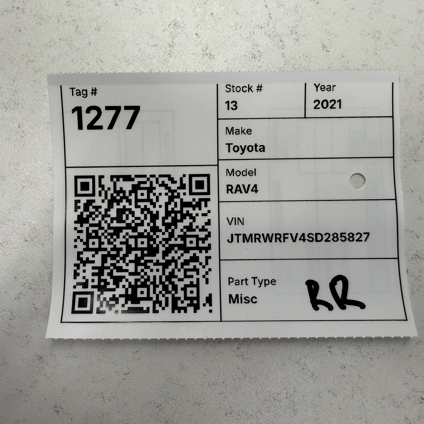 2019-2025 Toyota RAV4 Passenger Right Rear Door Glass Window Regulator Motor OEM
