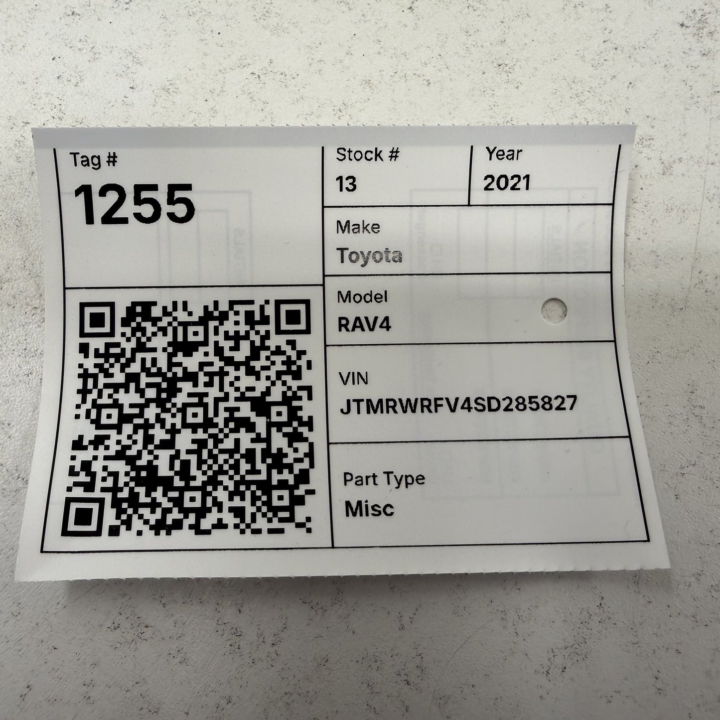 2019-2025 Toyota RAV4 Interior Rear View Mirror Manual Dim 87810-02310 OEM