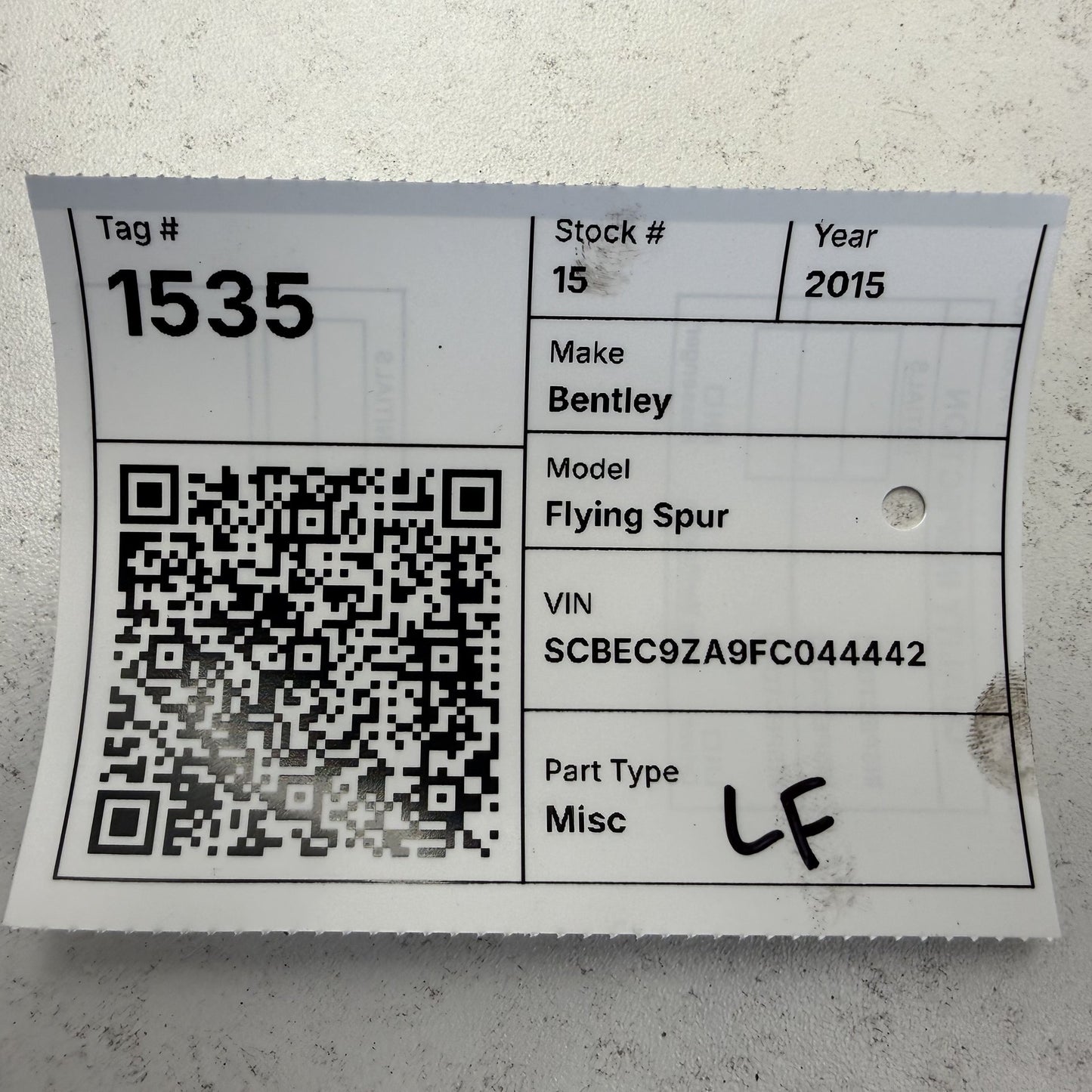 2014-2018 Bentley Flying Spur Left Front Spindle Knuckle Hub Wheel Bearing OEM