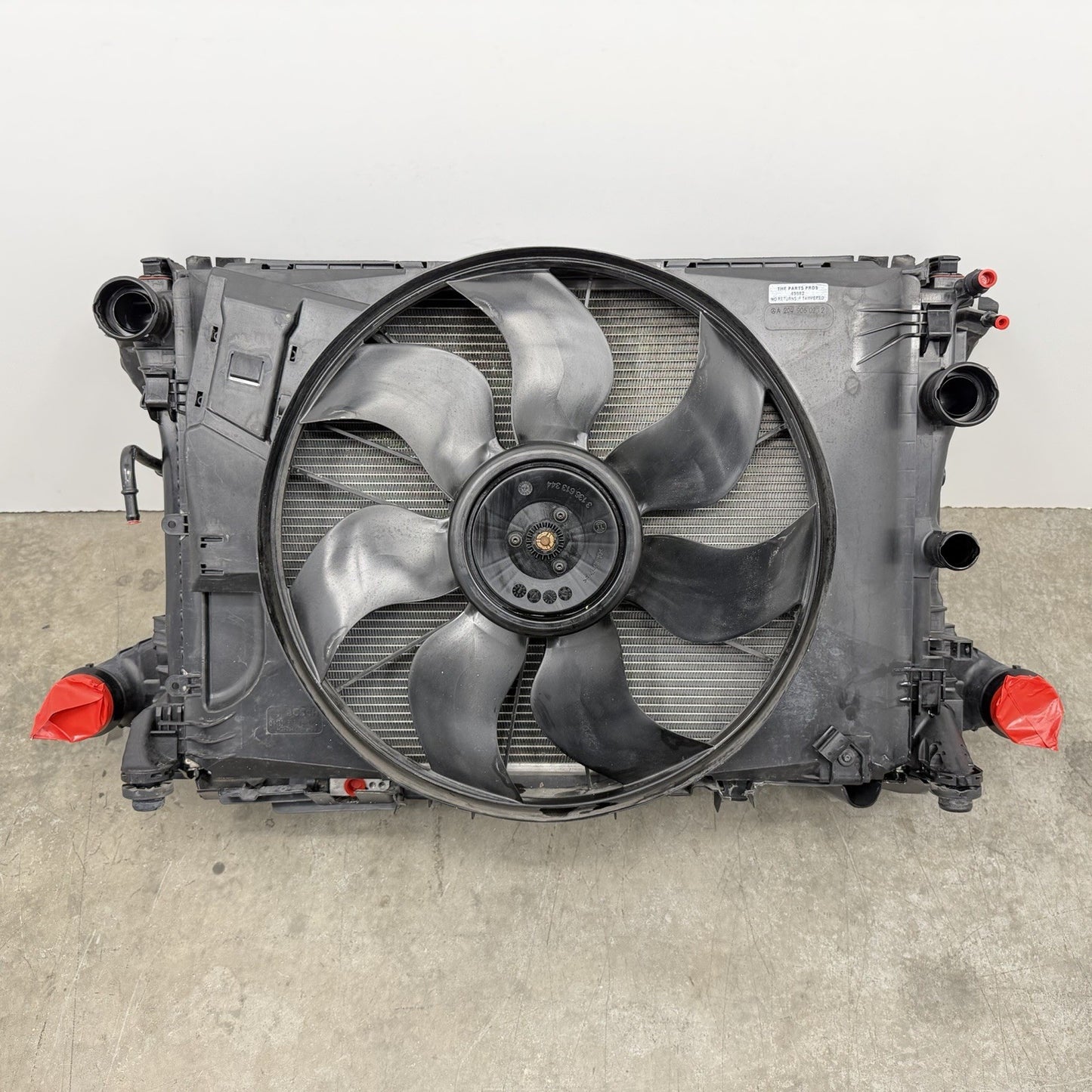 12-14 Mercedes W204 C250 Radiator Support W/ Rebar & Radiator Fan Assembly OEM