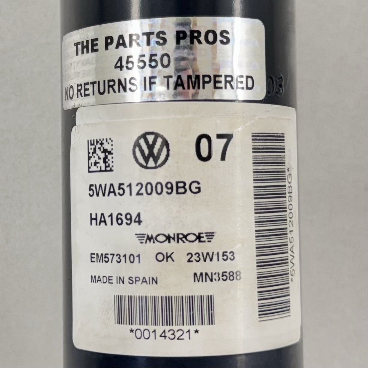 22-25 VOLKSWAGEN GOLF R MK8 LEFT OR RIGHT REAR SHOCK ABSORBER 5WA512009BG OEM