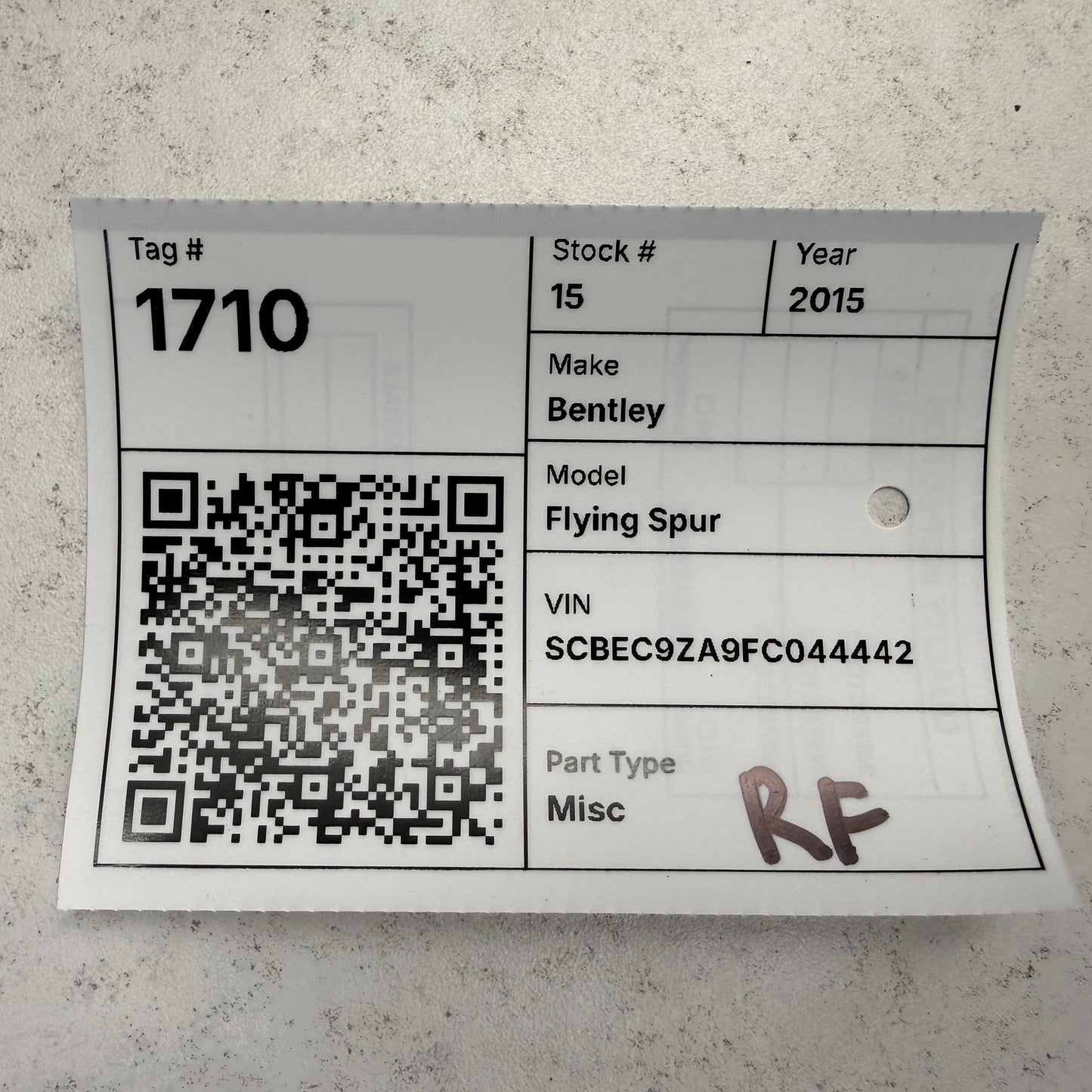 2014-2018 Bentley Flying Spur Passenger Right Front Seat Airbag Air Bag OEM