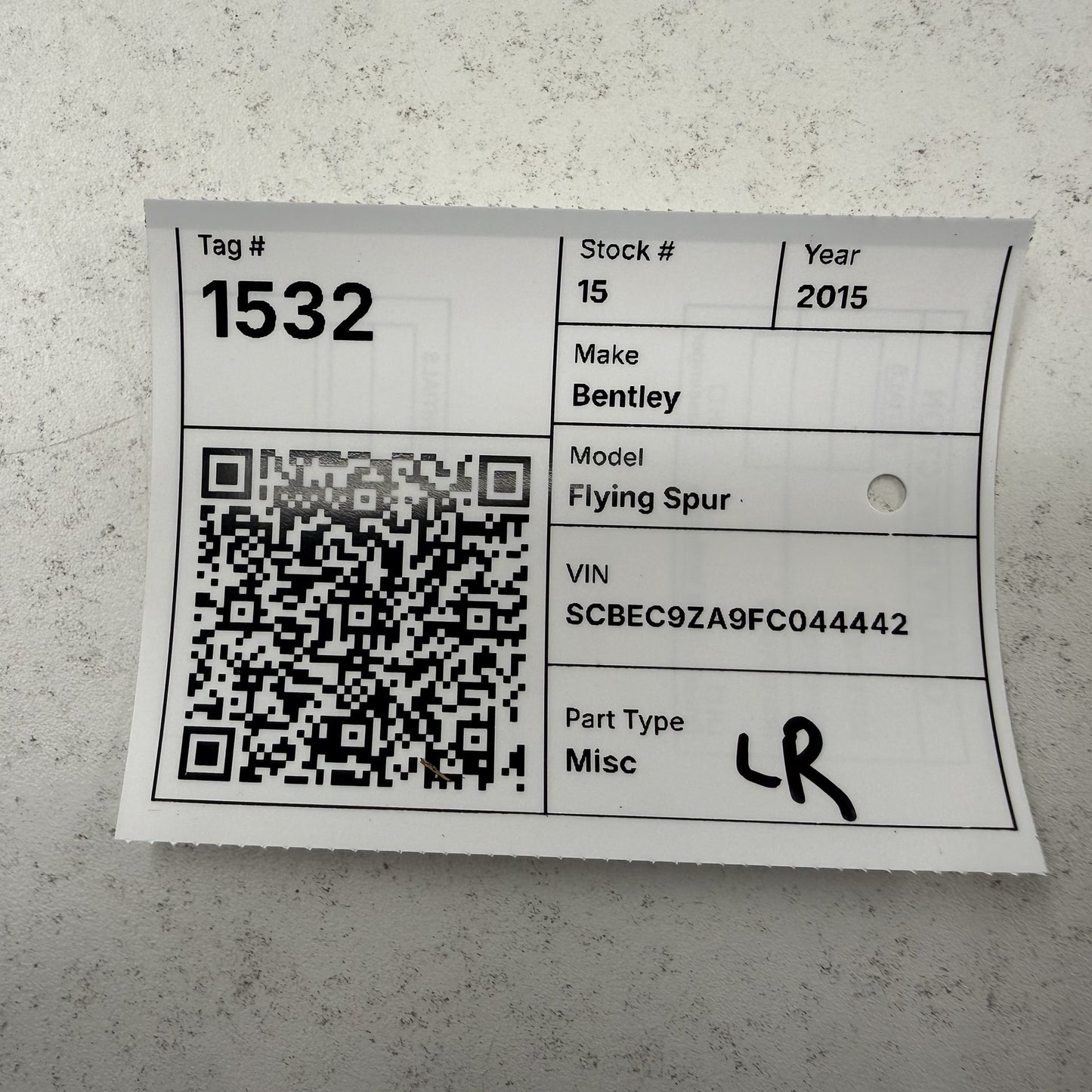 2014-2018 Bentley Flying Spur Driver Left Rear Interior Door Handle OEM