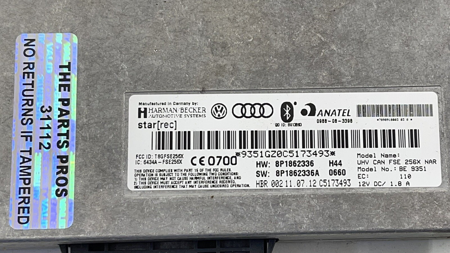 08-15 AUDI R8 SPYDER NAVIGATION RADIO TELEPHONE INTERFACE CONTROL MODULE OEM