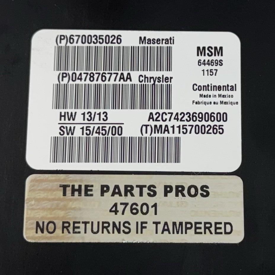 14-24 Maserati Ghibli Driver Left Front Seat Control Module 670035026 OEM