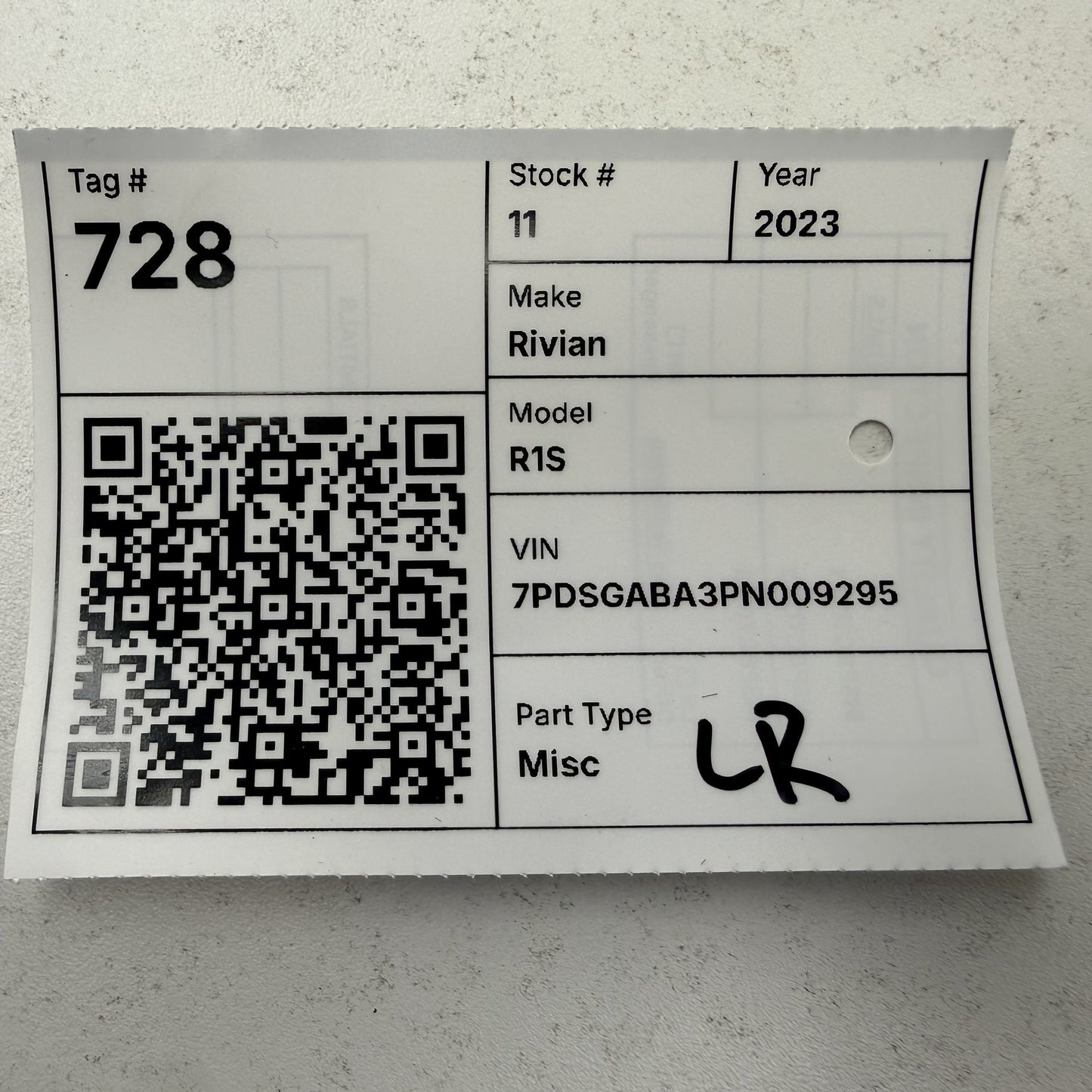2022-2024 Rivian R1S Left Rear Tailgate Lock Latch Actuator PT00003703-H OEM