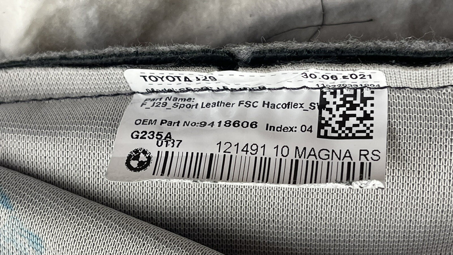 20-23 TOYOTA SUPRA DRIVER LEFT FRONT LOWER SEAT CUSHION COVER LEATHER OEM