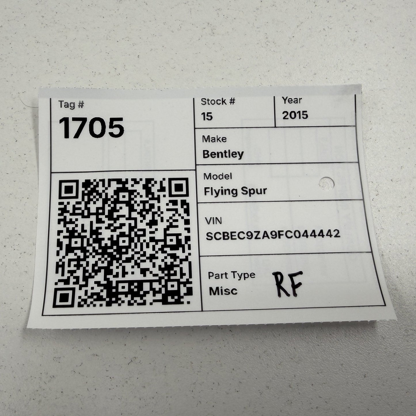 2014-2018 Bentley Flying Spur Right Front Seat Occupant Detection Sensor OEM