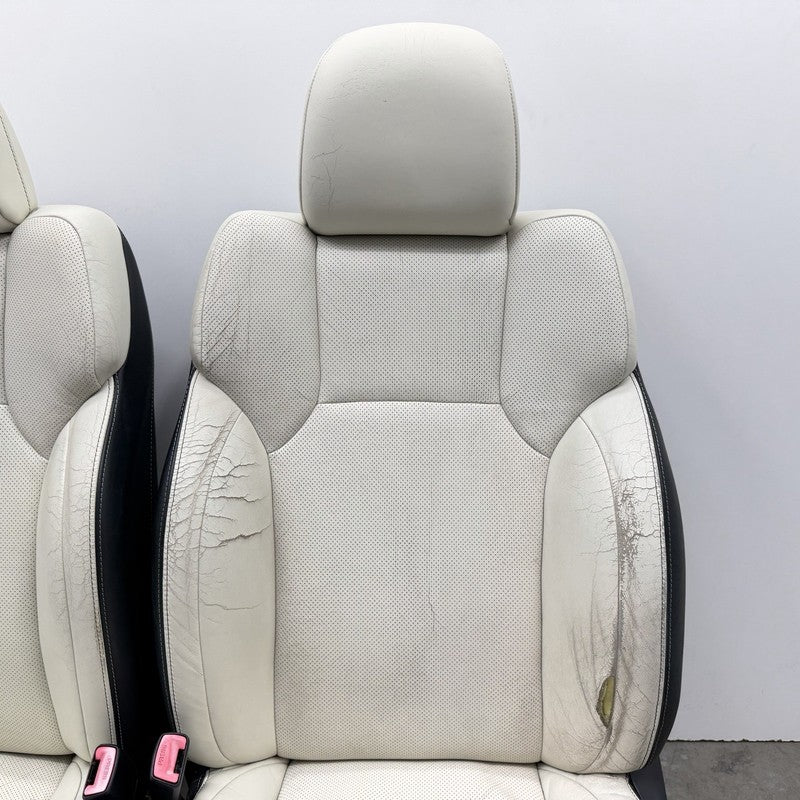 08-10 Lexus IS F Left And Right Front Seat Pair Leather Alpine White OEM