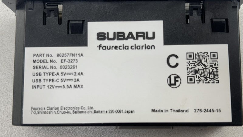 86257FN11A 24-25 SUBARU CROSSTREK AUXILIARY AUX USB JACK INPUT PORT 86257FN11A OEM