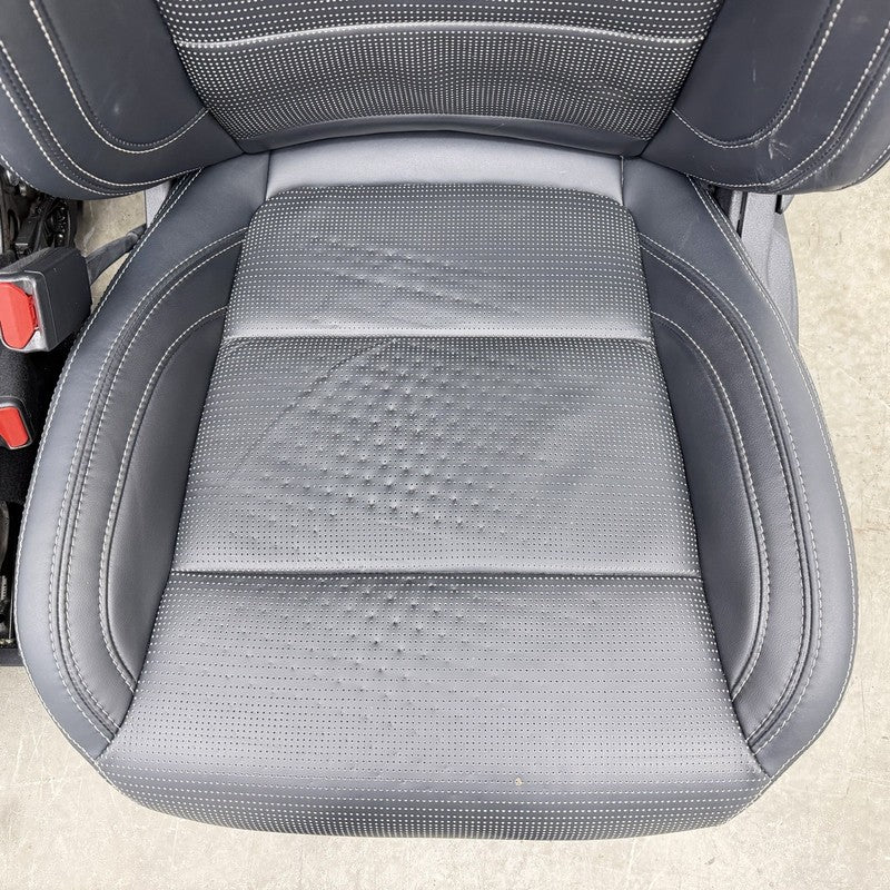 24-26 Ford Mustang GT Premium Front Seat Pair Leather Black W/ White Stitch OEM