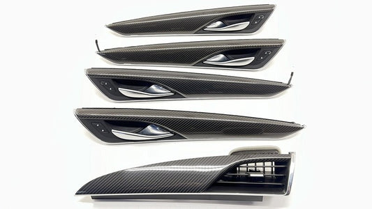 84523935 22-24 CADILLAC CT5 V BLACKWING CARBON FIBER DOOR PANEL & DASH TRIM SET OEM