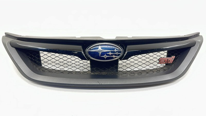 08-14 SUBARU WRX STI FRONT BUMPER UPPER GRILLE TRIM W/ EMBLEM OEM