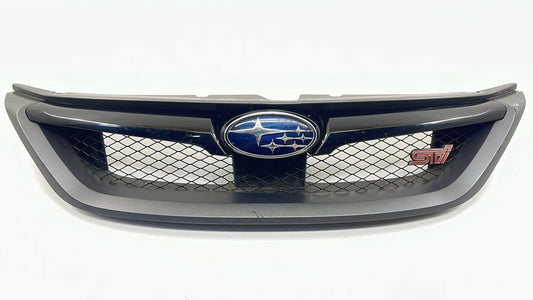 08-14 SUBARU WRX STI FRONT BUMPER UPPER GRILLE TRIM W/ EMBLEM OEM
