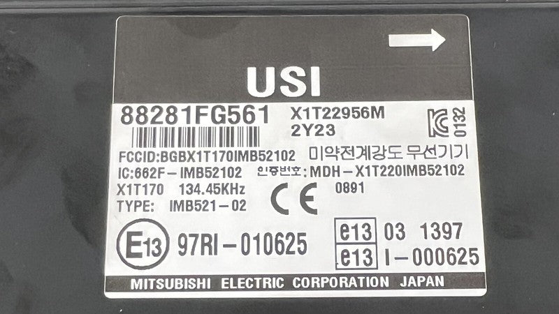 88281FG561 12-14 SUBARU WRX STI ANTITHEFT KEYLESS ENTRY CONTROL MODULE 88281FG561 OEM