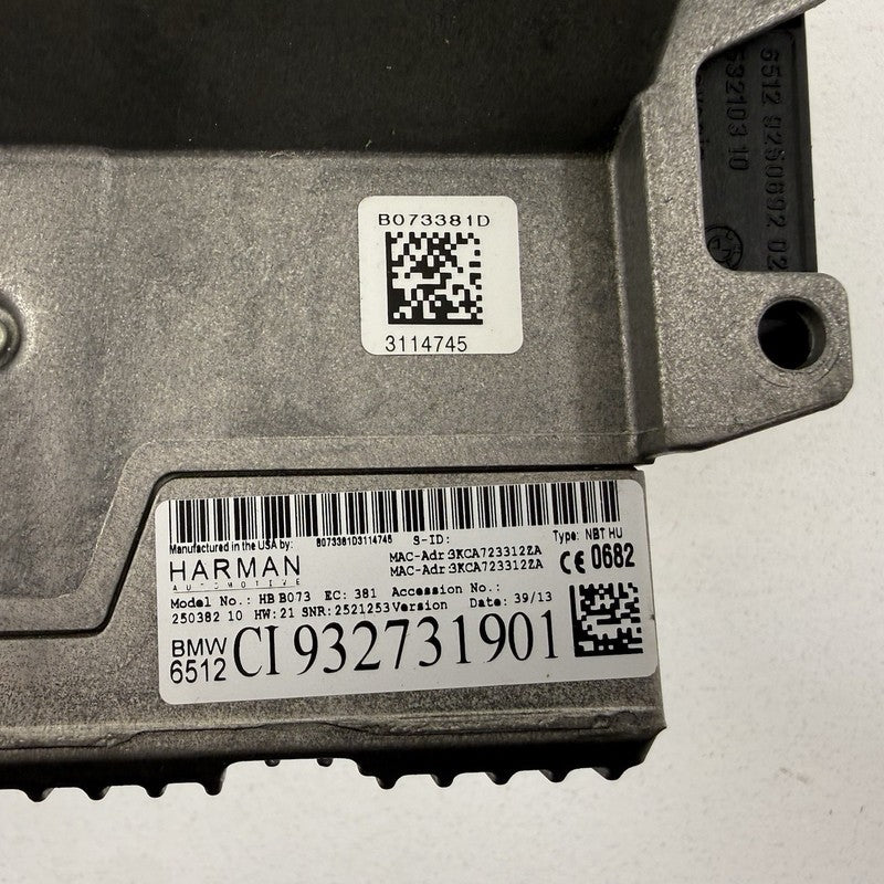 6512932731901 BMW F10 Navigation NBT HU Harman Radio Head Unit HB B073 CD Player HW 2.1 OEM