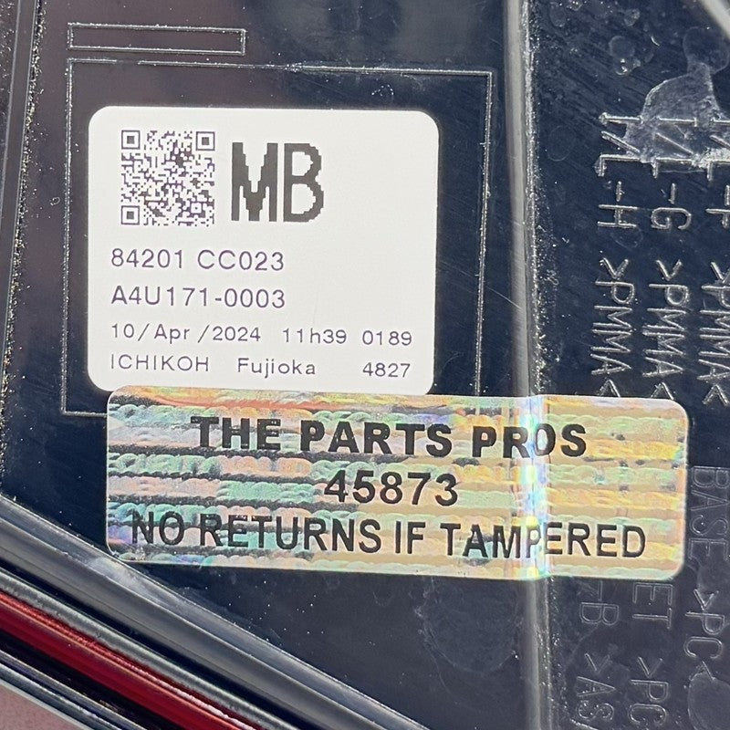 84201-CC023 / 84201 CC023 / 84201CC023 22-25 TOYOTA GR86 PASSENGER RIGHT REAR TAILLIGHT TAIL LIGHT LAMP 84201CC023 OEM