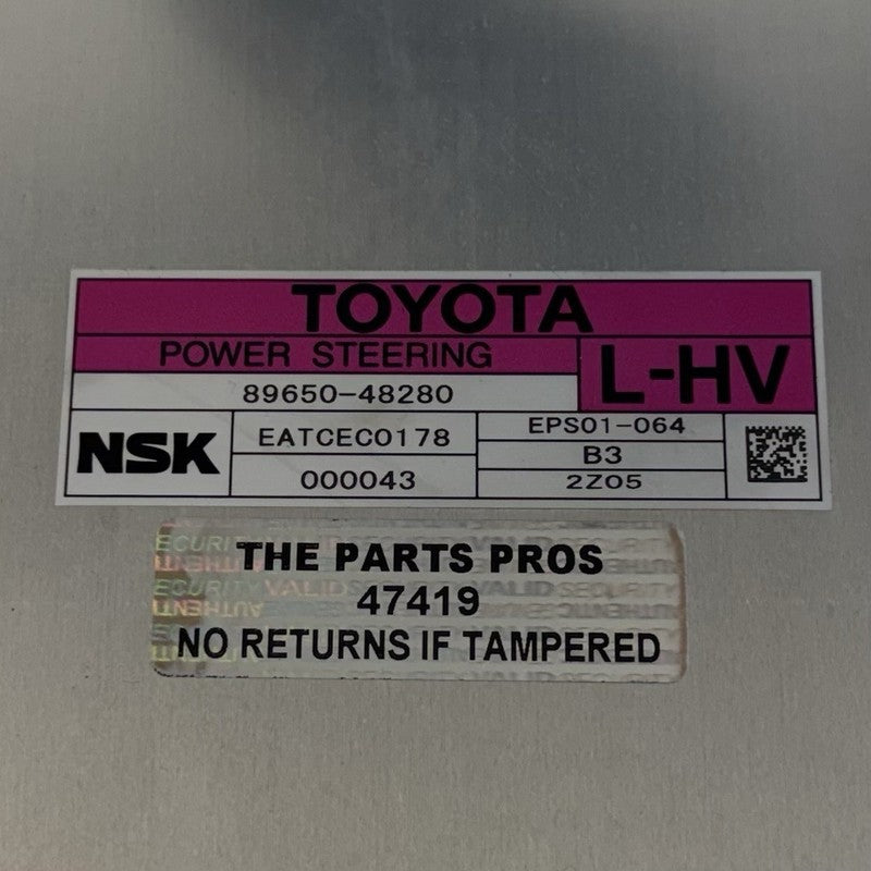 89650-48280 / 89650 48280 / 8965048280 11-13 Toyota Highlander Hybrid Electric Power Steering Module 89650-48280 OEM