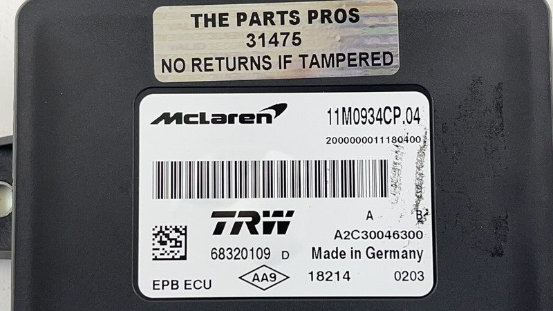11M0934CP 15-17 MCLAREN 650S EMERGENCY PARKING PARK BRAKE CONTROL MODULE 11M0934CP OEM