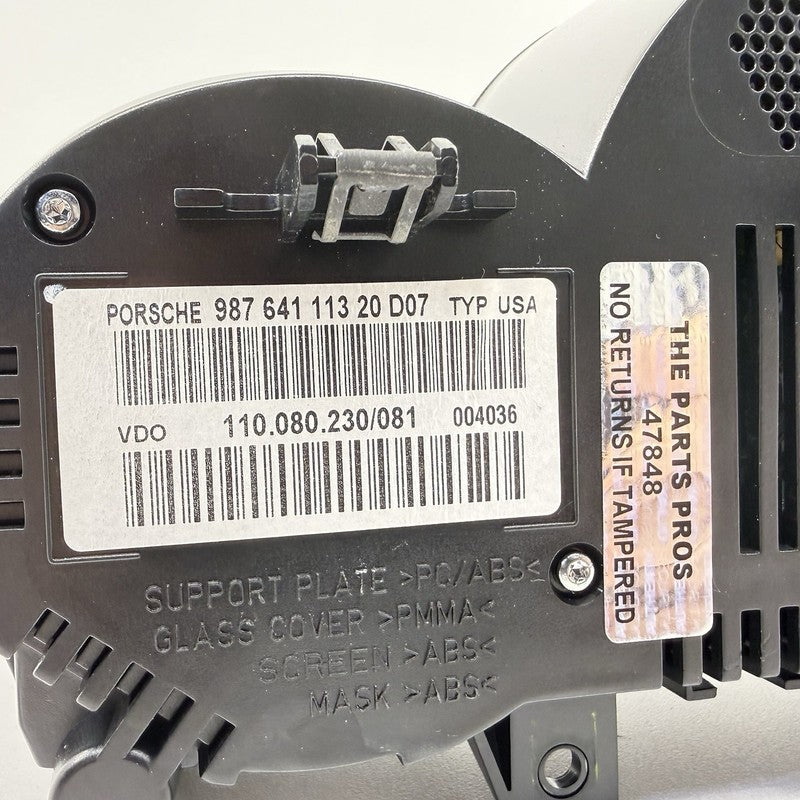 987.641.113.20 / 987 641 113 20 / 98764111320 05-08 Porsche Boxster Cayman 987 Manual Speedometer Instrument Cluster Gau