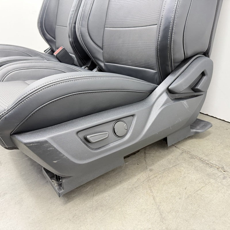 24-26 Ford Mustang GT Premium Front Seat Pair Leather Black W/ White Stitch OEM