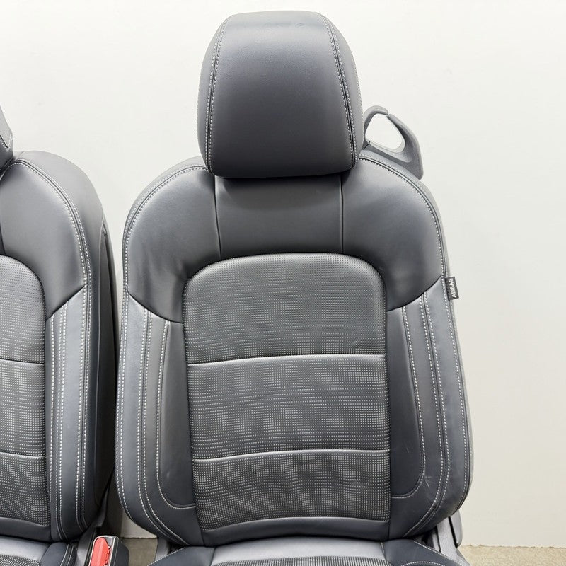 24-26 Ford Mustang GT Premium Front Seat Pair Leather Black W/ White Stitch OEM