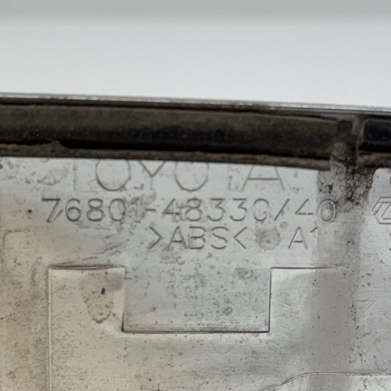 76801-48330/ 76801 48330 / 7680148330 08-13 Toyota Highlander Rear Trunk License Plate Light Trim Moulding Chrome OEM