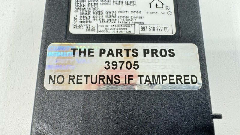 997 618 227 00 / 99761822700 05-12 PORSCHE 911 977 CARRERA HOMELINK GARAGE DOOR OPENER MODULE 99761822700 OEM