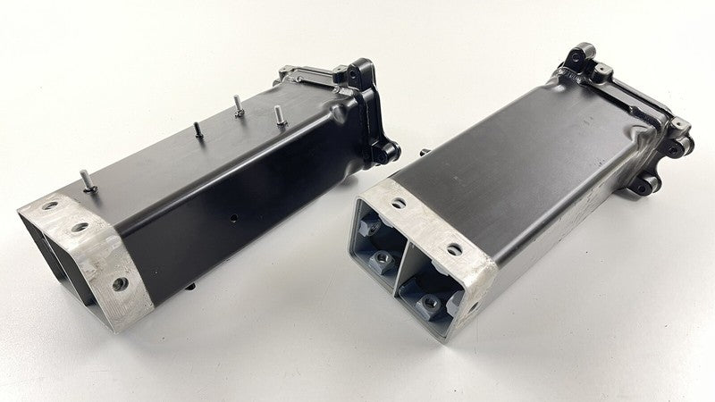 4H0 805 130 B / 4H0805130B 15-18 AUDI A8 LEFT RIGHT FRONT FRAME RAIL EXTENSION CRASH CAN BEAM BAR PAIR OEM