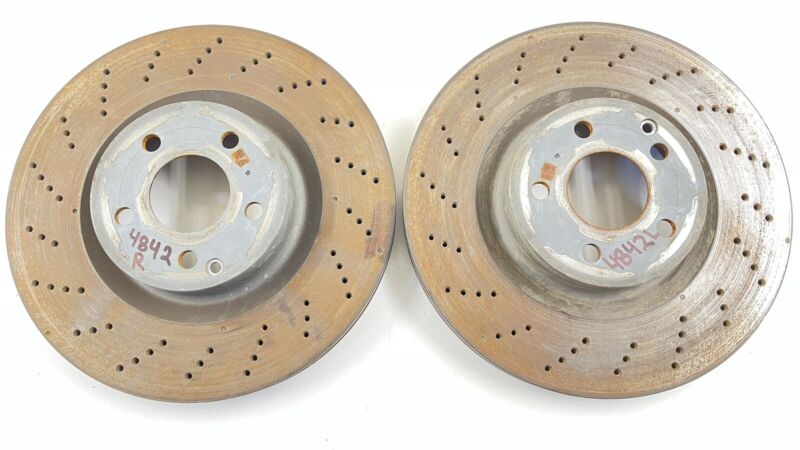 14-17 MERCEDES BENZ E550 W207 FRONT ROTOR BRAKE DISC DRILLED PAIR OEM