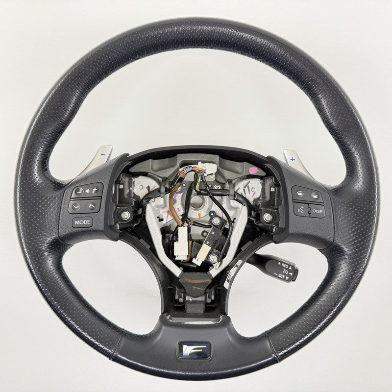 GS120-02380 / GS120 02380 / GS12002380 08-10 Lexus IS F Driver Steering Wheel With Paddle Shifter Leather Black OEM