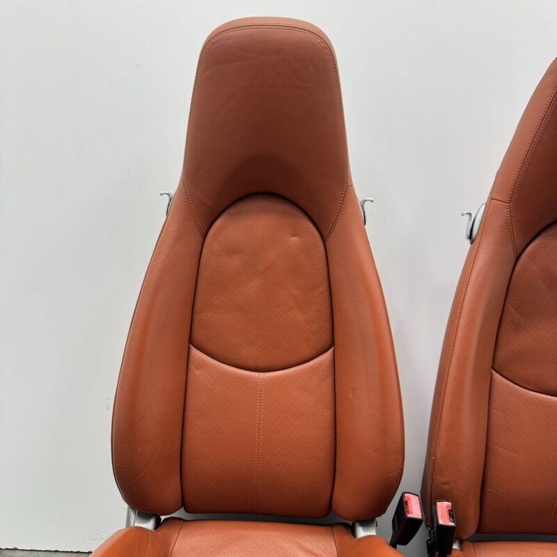 Does Not Apply 05-08 PORSCHE BOXSTER S 987 FRONT BUCKET SEAT PAIR POWER LEATHER TERRACOTTA OEM